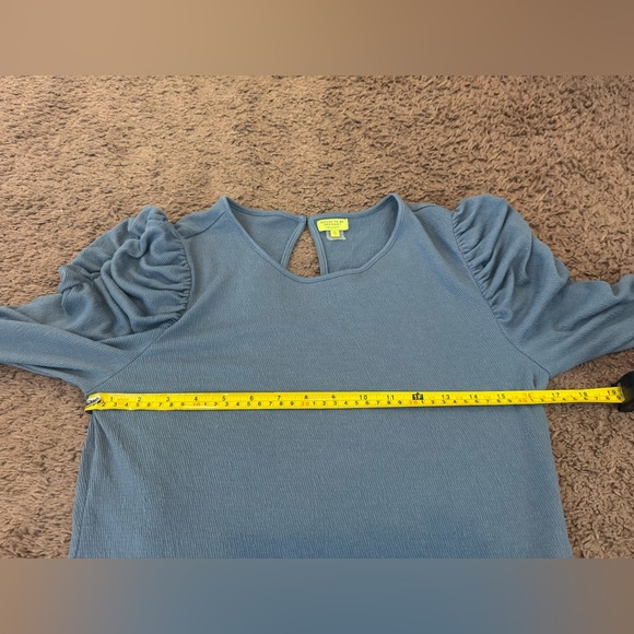 2 FOR $20 Stella & Dot Refuse To Be Ordinary Blue Puff Sleeve Top Long Sleeve S - Picture 9 of 9